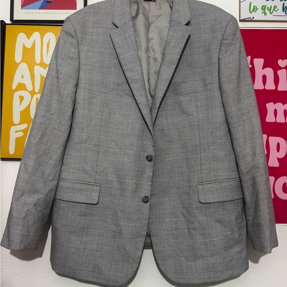 Tommy‎ Hilfiger Men’s Blazer - Size 46R - Gray Plaid - Used, Excellent Condition